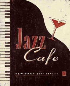 a book cover with an image of a woman holding a martini glass and the words jazz cafe on it