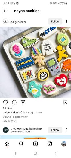 an instagram page with some cookies on it