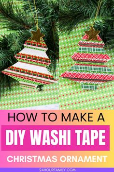 how to make a diy washi tape christmas tree ornament for kids