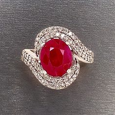 Natural Finely Faceted Quality Ruby Diamond Ring 14k Gold 6.32 TCW Size 6.5 GIA Certified $6,975 111872100% NATURAL RUBY NOT ENHANCED WITH LASER DRILLING AND GLASS LEAD FILLINGThis is a Unique Custom Made Glamorous Piece of Jewelry!Nothing says, “I Love you” more than Diamonds and Pearls!This item has been Certified, Inspected, and Appraised by GIA & GALGIA-GEMOLOGICAL INSTITUTE OF AMERICA50 West 47th St. New York, New YorkGAL-GEMOLOGICAL APPRAISAL LABORATORY580 Fifth Ave, New York, New YorkGemo Gia Certified Fine Jewelry Ruby Ring In Platinum, Gia Certified Platinum Ruby Ring, Dazzling Gia Certified Ruby Ring, Gia Certified Platinum Ruby Ring In Fine Jewelry, Platinum Rings With Red Diamond Accents, Red Platinum Rings With Diamond Accents, Gia Certified Round Cut Ruby Ring, Gia Certified Round Cut Ruby Ring Fine Jewelry, Anniversary White Gold Ruby Ring Gia Certified