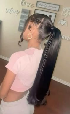 #hairidea #hair #hairstyles #ideas Straight Hair Birthday Hairstyles, Birthday Day Hairstyles, Cute First Day Hairstyles, 15 Birthday Hairstyles, Hairstyles Black Girls Straight Hair, Hair Styles For A Dance Schools, Cute Hairstyles Birthday