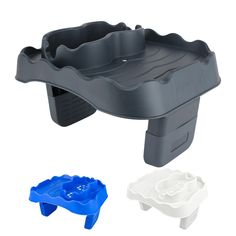 three plastic trays with different shapes and sizes