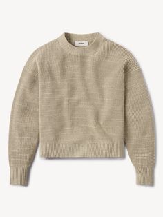 Marled Haze Seafarer Cotton Crewneck - Buck Mason- Modern American Classics Jefferson White, Spring Outerwear, Buck Mason, Waffle Stitch, Raw Denim, Women's Sweaters, Shoes With Jeans, Mens Spring, Cotton Polo