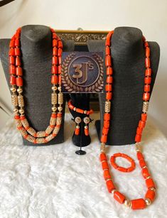 Bead set made  with Coral beads Gold accessories  Available in silver accessories  Available for couple  Suitable for all occasions Kindly note that the exact the accessories used on this bead may not be  available but the accessories we will use as a substitute are going to be fantastic and beautiful too Also, note the colour may be slightly different because of your device. Colorful Round Beads Jewelry For Traditional Ceremonies, Elegant Beaded Bracelets With Large Beads For Wedding, Adjustable Colorful Beaded Necklace For Wedding, Elegant Beaded Necklaces For Traditional Ceremonies, Traditional Beaded Jewelry Sets For Marriage, White Oval Beaded Wedding Jewelry, Red Spacer Beads Jewelry For Wedding, Red Round Beaded Bracelets For Wedding, Red Beaded Bracelets With Round Beads For Wedding