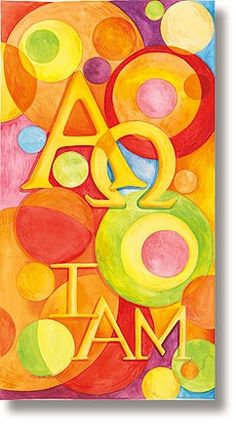 a painting with the word art jam written in colorful letters and circles on it's surface