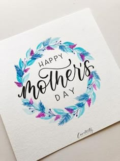 a card with the words happy mother's day on it