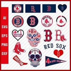 Boston Redsox MLB SVG Cut Files Baseball Clipart Bundle Boston Red Sox Logo, Red Sox Nation, Red Sox Logo, Red Sox Baseball, Boston Red