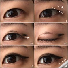 Makeup Asia, No Make Up Make Up Look, Hooded Eyelids, Tutorial Eyeliner, Eyeliner Tips