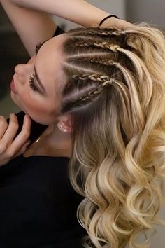 #hairfashion #goldenhair #brownhair #colourhair #creativehair #shorthair #longhair #fancyhair #lovelyhairs #fallhairs Braids With Added Color Hair, Tight Braided Hairstyles, Braids Pulled Back, Braids For White Women, Simple Braids, Competition Hair, Braiding Your Own Hair, Hair Projects