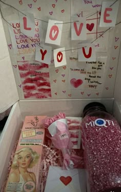 valentine's day gifts in a box with love notes