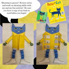 an image of a paper doll made to look like pete the cat with his name on it