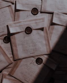 a pile of old envelopes with writing on them