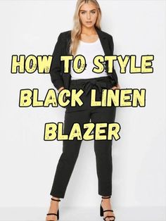 Linen Blazer, Black Linen, Blazer, Black