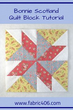 an image of a quilt block with the words bonnie scotland quilt block