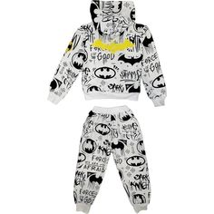 Say goodbye to traditional sweatsuits! This lounge set features a cool and trendy graffiti-inspired Batman print, adding a fun and funky twist to the classic Super Hero theme. Made from premium, breathable cotton for maximum comfort and durability. Vibrant white color makes this set versatile for all occasions. Set includes a soft, cozy hoodie and matching joggers, providing a complete and coordinated look. We understand that kids love to move, play, and explore. That's why this lounge set is de Super Hero Theme, Boys Tops, Cozy Hoodie, White Set, Boys Top, Lounge Set, Lounge Sets, The Boys, Super Hero