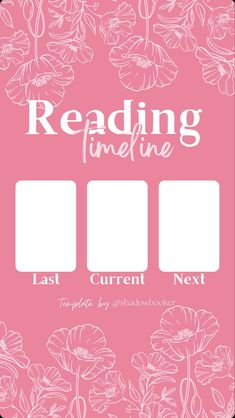 a pink background with white flowers and the words reading in line next to each other