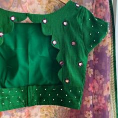 Latest Blouse Patterns, Hand Worked Blouse, Green Blouse Designs, Worked Blouse, Silk Saree Blouse Designs Patterns, Traditional Blouse Designs