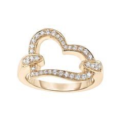 Featuring a heart design with illuminating cubic zirconia stones, this gold-tone sterling silver ring offers a lovely look.RING DETAILS Width: .53 in. Size: 7 Metal: sterling silver Plating: gold tone Packaging: boxed CUBIC ZIRCONIA DETAILS Total weight: 1/2 ct. Shape: round Setting: prong Gemstones may have been treated to enhance their appearance. Special care may be required. Color: White. Gender: female. Age Group: adult. Gold Heart Ring With Diamond Accents Cubic Zirconia, Gold Heart Ring With Pave Setting, Gold Heart Diamond Ring With Pave Setting, Gold Heart Cut Ring With Pave Setting, Gold Diamond Heart Ring With Pave Setting, Gold Heart Cut Rings With Pave Setting, Gold Heart Ring With Pave Setting For Wedding, Gold Heart Ring With Pave Setting For Promise, Elegant Heart Ring With Pave Setting For Valentine's Day