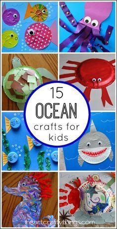 the ocean crafts for kids to make with paper plates and other things that are under construction