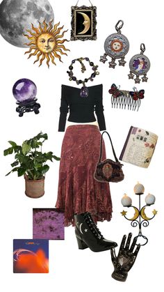 Modest Witchy Outfits, 70s Whimsigoth Aesthetic, Outfit Inspo Whimsigoth, Hippie Alternative Fashion, Whimsigoth Black Woman, Whismgoth Aesthetic, Boho Witchy Outfits, Dark Vintage Outfits, Hippy Goth Outfits