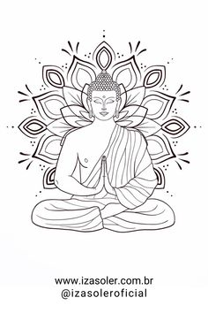 a drawing of a buddha sitting in the lotus position