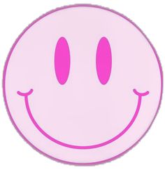 a pink smiley face on a white background