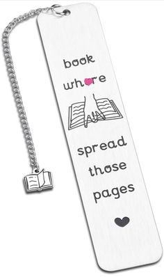 a bookmark with the words spread those pages on it