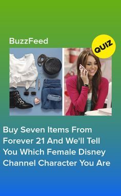 a woman talking on a cell phone next to other items that include shoes and clothing