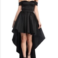 Large /Hi Lo Dress Black Black A-line Dress For Homecoming, Chic Black Dress For Homecoming, Chic Black Mini Dress For Homecoming, Black Spring Homecoming Dress, Large Size Dresses, Beautiful Dress, Dress Black, High Low Dress, High & Low