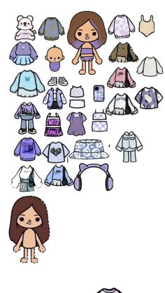 an image of clothes and dolls on a white background