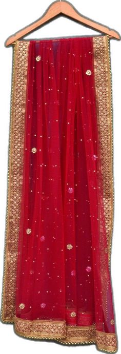 Net Dupatta, Pink Stone, Pretty Colours, Wedding Outfit, Lehenga, Cool Things To Buy, Stone, Red