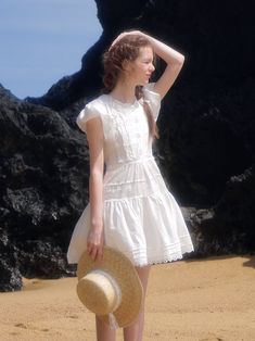 Fitted Beachwear Dresses, Fitted Beachwear Dresses For Daywear, Mini One, Flared Sleeves, One Piece, Sleeve Length, Lace, How To Wear