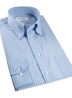 200's Classic Blue Check Button Down Classic Gingham Cotton Dress Shirt, Classic Gingham Dress Shirt For Business, Classic Light Blue Shirt, Ben Silver, Nice Shirts, Check Shirts, Standard Dress, Silver Collection, Mens Fall