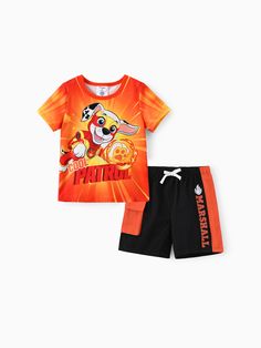 Make your toddler's day with this adorable 3-piece set featuring the characters of PAW Patrol.
* Product features: 3D character graphics, contrasting patches and side seams, character name iron-on. 
* Fabric characteristics: Soft and comfortable. 
* Piece of product: Includes a t-shirt and 1 shorts. 
* Neckline: Cotton collar with spandex for flexibility. 
* Sleeves: Short sleeves. 
* Style: Casual with a touch of adventure. 
* Fit: True to size. Sporty Set, Sleeves Style, Tie Dye Print, Paw Patrol, Shorts With Pockets, Toddler Boys, 3 Piece, Product Features, Print T Shirt