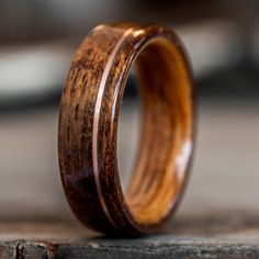 Mens-Battleship-Teak-Wood-Wedding-Band-Whiskey-Barrel-Liner-14k-Rose-Gold-Inlay-Rustic-And-Main Uss North Carolina, Sleeping Giant, Whiskey Barrels, Wood Wedding Band, Battle Star, Wild Turkey, Wedding Clothing, Wood Wedding, Whiskey Barrel