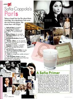 an advertisement for the perfume brand, sofia copola's paris