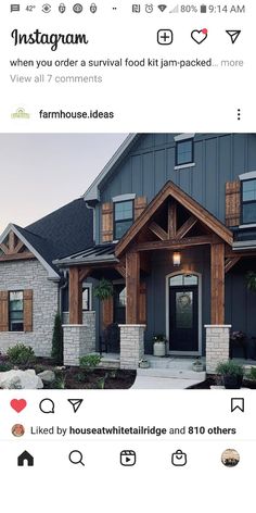 the instagram page on instagram shows an image of a house with wood trim