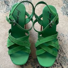 Reposhing This Item I Purchased From @Joannealma. Loved It, But Ready To Rotate For Something New. Questions? Leave A Comment Below! Cheap Multicolor Round Toe Heels, Cheap Green Wedge Sandals For Summer, Cheap Multicolor Open Toe Heels, Platform Heels, Free People, Women Shoes, Heels, Women Shopping