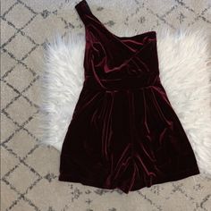 Gianni Bini Xs Romper, Velvet Burgundy, Super Soft And So Form Fitting. One Shoulder. Super Sexy - Price Firm! I Love This And Haven’t Had A Chance To Wear It (Nwot) So I’ll Keep For Myself If It Doesn’t Sell For Price Point Fitted Burgundy Jumpsuits And Rompers, Velvet Romper, Gianni Bini, Deep Red, Pant Jumpsuit, Jumpsuit Romper, One Shoulder, Pants For Women, Rompers