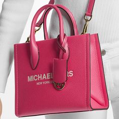 Michael Kors Mirella Small Pebbled Leather Crossbody Bag Tote Electric Pink Nwt Authentic Whether You’re Heading To A Daytime Event Or Simply Running Errands, The Mirella Will Meet The Moment. Fit All Your Essentials Into This Charming Mini Tote, Which Can Be Carried By The Top Handles Or Worn Cross-Body Thanks To A Removable Strap. Crafted From Pebbled Leather Embossed With Our Iconic Lettering And Charm, It’s A Reliable Way To Spice Up Any Outfit. Crossbody Bag Pebbled Leather 100% Leather Tri Michael Kors Pink Shoulder Bag With Detachable Handle, Pink Michael Kors Shoulder Bag With Detachable Handle, Pink Leather Shoulder Bag With Dust Bag, Pink Leather Bag With Double Handles, Pink Textured Leather Rectangular Bag, Pink Rectangular Textured Leather Bag, Michael Kors Pink Double Handle Satchel, Pink Michael Kors Double Handle Satchel, Michael Kors Pink Top Handle Satchel