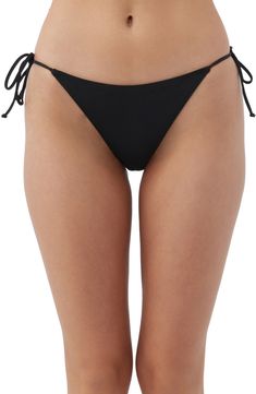 Every swimwear collection needs a pair of classic bikini bottoms, and this sleek version with ties at the sides is the one you'll wear for seasons to come. 85% polyamide, 15% elastane Hand wash, dry flat Imported Oneill Womens, Solid Color Bikinis, Bathing Suit Bottoms, Tie Design, Womens Bathing Suits, Brand Store, Swim Bottoms, Swimwear Collection, Metallic Logo