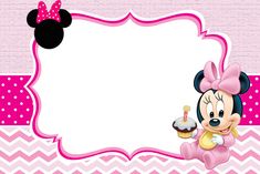 a minnie mouse birthday card with a cupcake