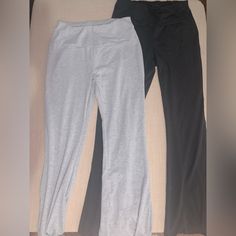 Dual Pair Of Ezwear Balletcore Flared Legging Sweats Size S Stretchy Great Quality - Never Worn Casual Stretch Gray Yoga Pants, Casual Gray Stretch Yoga Pants, High Waist Gray Yoga Pants For Loungewear, Gray High Waist Yoga Pants For Loungewear, Casual Gray Bottoms For Yoga, Fitted Gray Yoga Pants For Loungewear, Gray Yoga Pants For Loungewear, Fitted Gray Sweatpants For Loungewear, Casual Gray Leggings For Loungewear