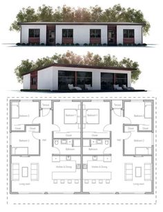 two story house plans with garages and living quarters on each floor, in the same area