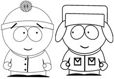 south park characters coloring pages to print and color for kids, including the person from south park