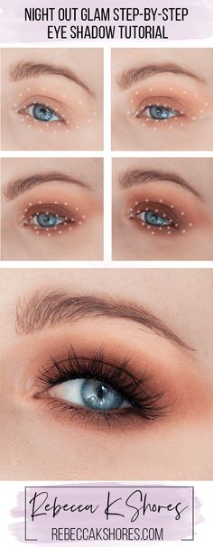 Tutor Eyeshadow, Natural Glam Eyeshadow, Step By Step Eyeshadow Looks, Nightout Makeup, Capsule Makeup, Eyeshadow Tutorial Natural, Night Out Glam, Simple Eyeshadow Tutorial, Best Face Makeup