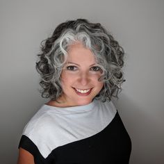 Collar Length Curly Hair, Gray Curly Shag Hairstyles, Curly Grey Hair With Bangs, Shoulder Length Curly Grey Hair Over 50, Curly Grey Hair Natural Curls With Bangs, Curly Gray Hair Over 50 Curls, Curly Grey Shag Haircut, Grey Hair Over 50