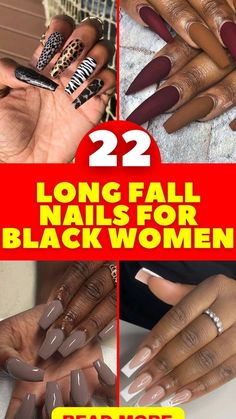 Fall Nail Black Women, Long Fall Nails 2023, Fall Nails 2023 Black Women, Long Almond Nails Fall, Fall Nail Designs Autumn Classy Almond, Elegant Manicure Ideas, Almond Nails Black Women, Fall Nails Black Women, Nude Nails Black Women