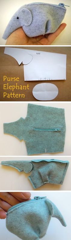 the instructions for how to make an elephant purse