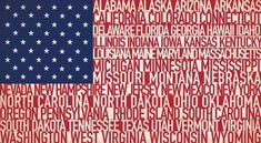 an american flag made out of words